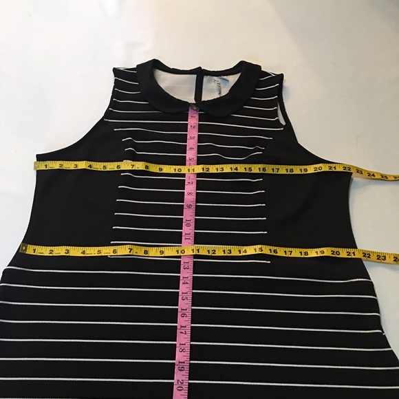 Elle Black White Striped Dress. - Picture 5 of 7